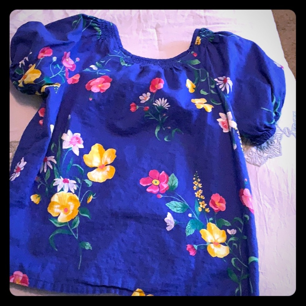 Floral bell sleeved Old Navy Royal Blue Shirt.